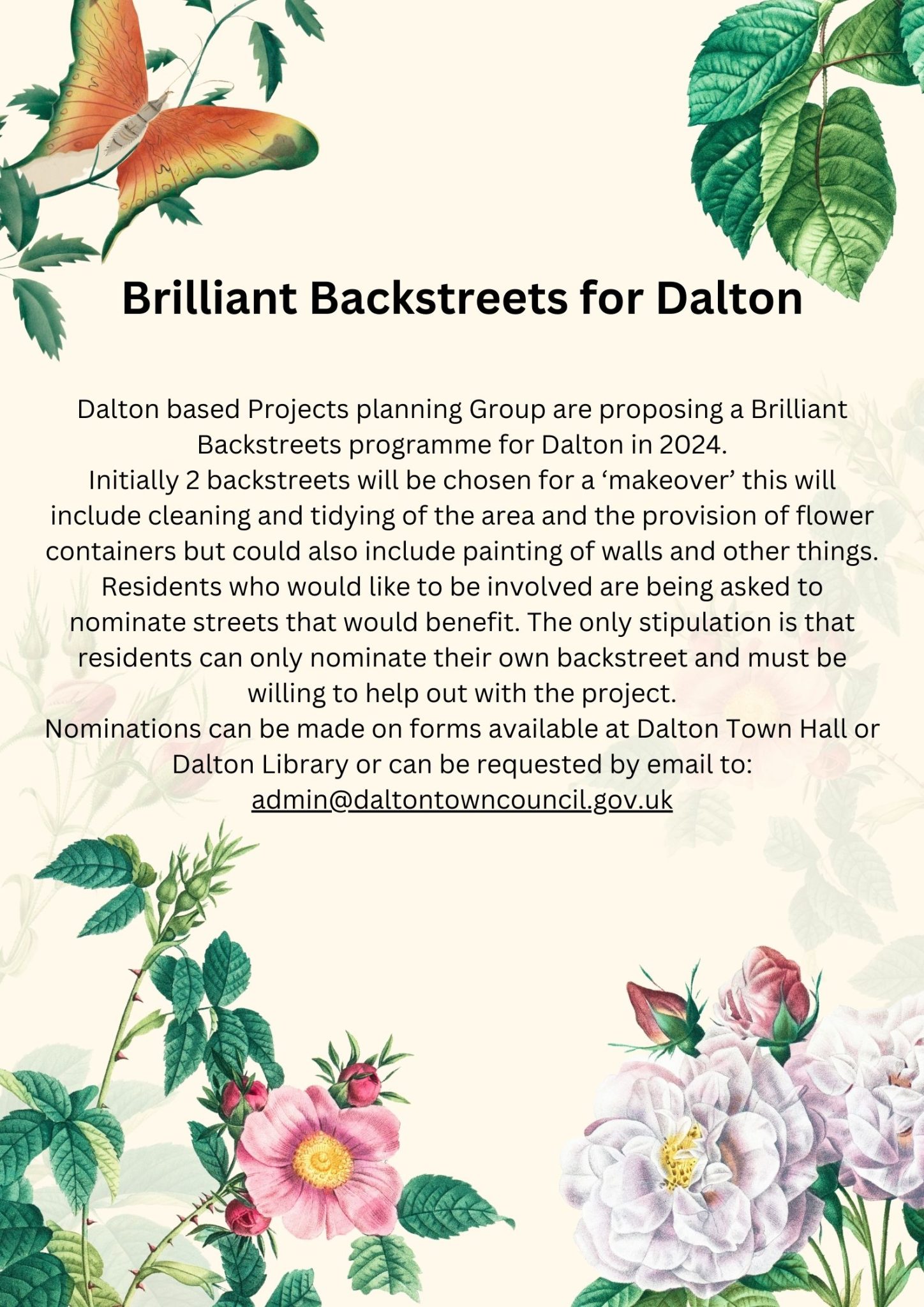Brilliant Backstreet Project 2024 | Dalton with Newton Town Council